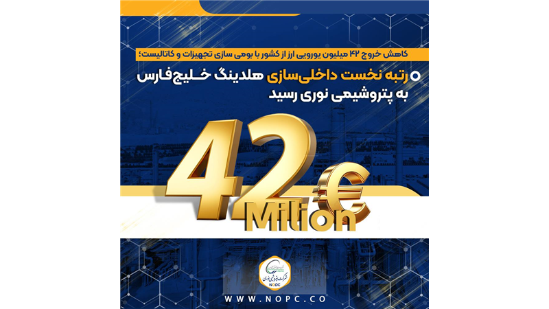 رتبه نخست داخلی‌سازی هلدینگ خلیج‌فارس به پتروشیمی نوری رسید