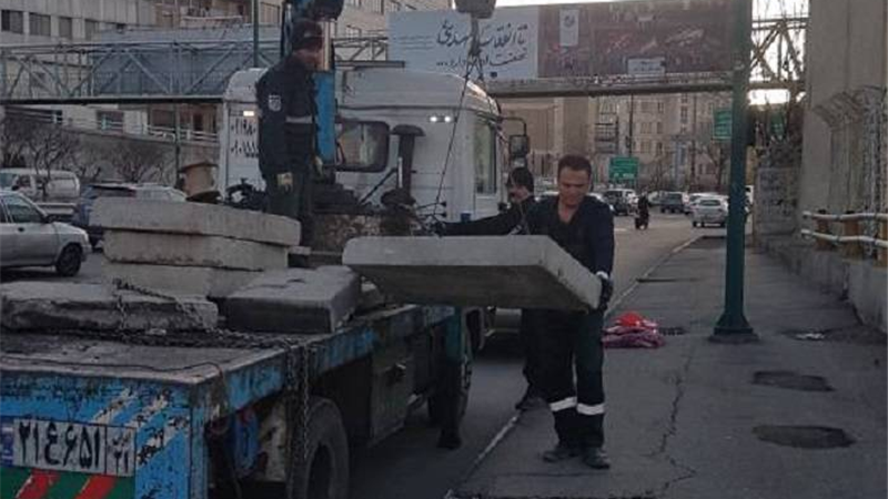 رفع خطر کندرو بزرگراه یادگار امام (ره) به سعادت‌آباد