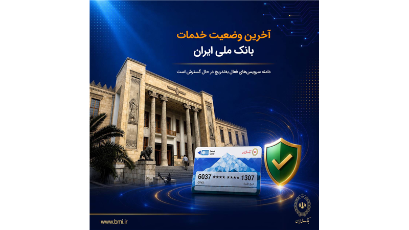 آخرین وضعیت خدمات بانک ملی ایران؛ خدمات فعال افزایش یافت و روند توسعه ادامه دارد