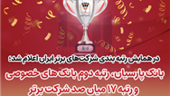 بانک پارسیان رتبه دوم بانک‌های خصوصی و رتبه 17میان صد شرکت برتر ایران