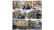 استقبال گسترده شهروندان از موکب فرهنگی و پذیرایی بانک سپه در مهمانی ۱۰ کیلومتری غدیر